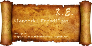 Klenoczki Erzsébet névjegykártya