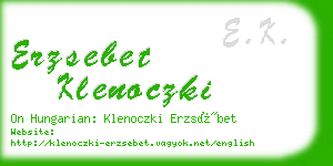 erzsebet klenoczki business card